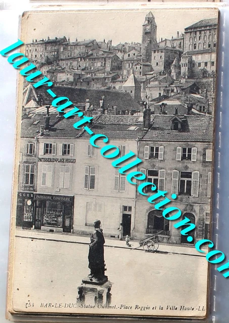 Cpa 55 Meuse Bar Le Duc Statue Oudinot, Place Reggio 1917 Carte Postale Dos Vert
