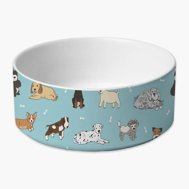 Dogs Pet Bowl - Dog Breed Ceramic Bowl - Graphic Pet Bowl