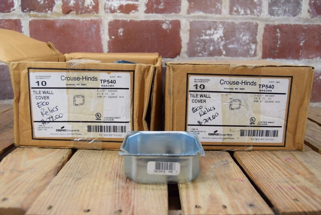 20 Crouse-Hinds TP540 Tile Wall Covers 1 1/2" Raised 15.5 Cu. In. for 4" Box