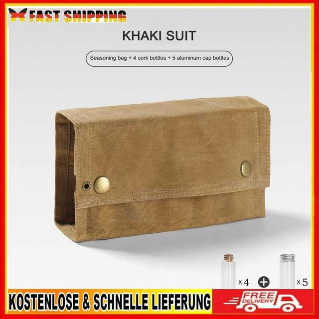 A/A Pequeñas botellas de especias vacías juego con bolsa de almacenamiento Outdoor Camping Gril