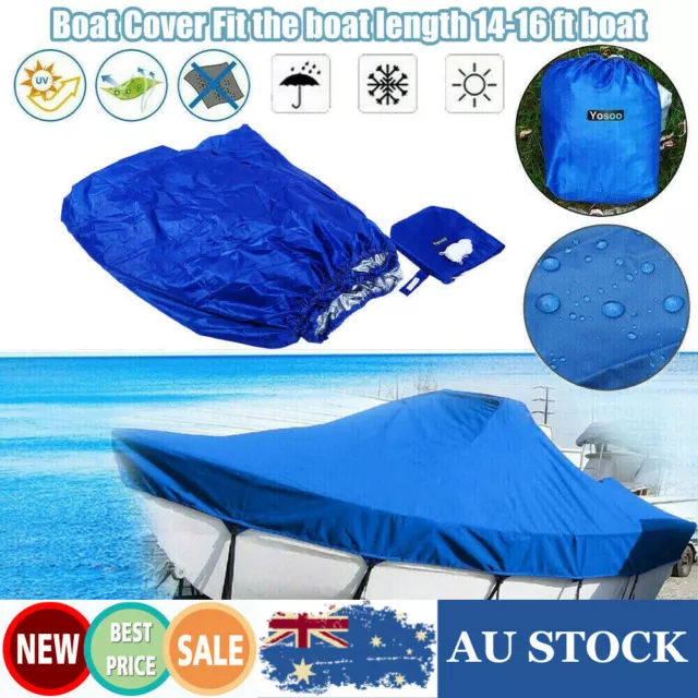 Premium Heavy Duty 210D 14-16ft Marine Grade Trailerable Boat Cover Waterproof