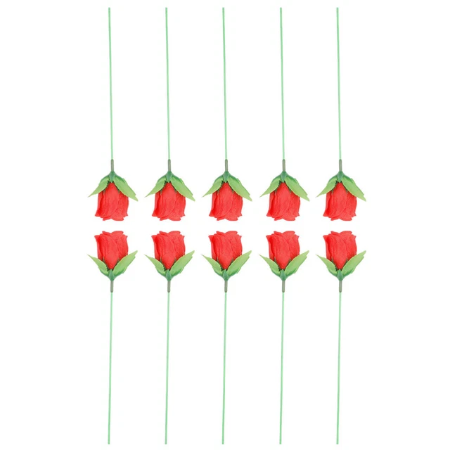 10 piezas Performance Rosa Antorcha Rosa Mago Truco Plástico Artificial Niño