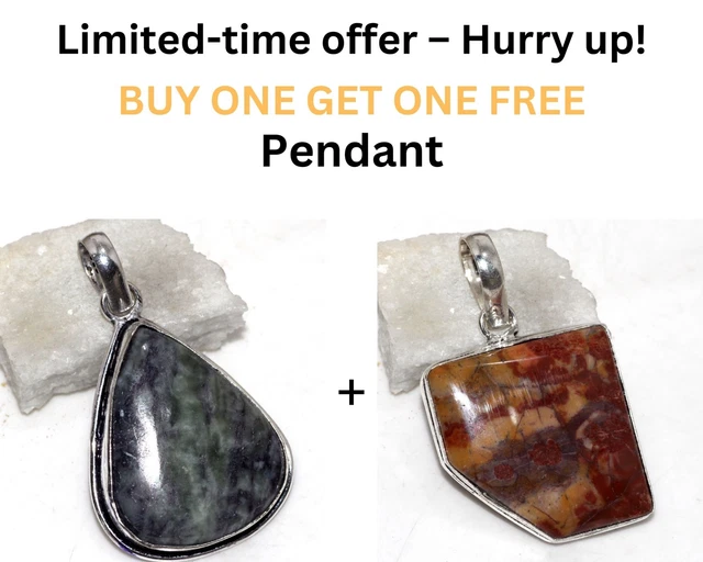 Kammererite-Finland Birds Eye Jasper Deals Pendant Combo Set 1.7-2" JW