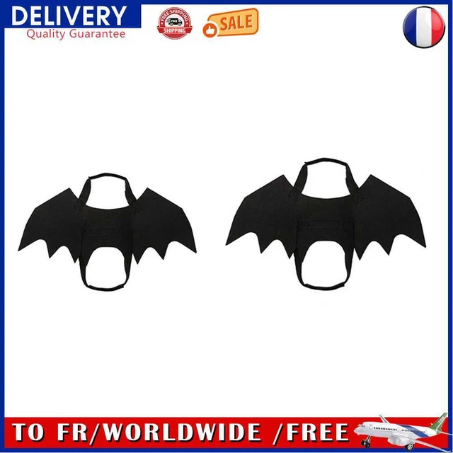 Dog Cat Bat Wing Cosplay Prop Halloween Clothing Black Bat Outfit Wings Headwear