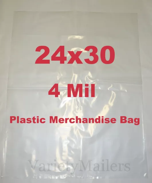 10 Extra Large 24''x 30'' / STRONG 4 Mil Plastic Merchandise / Storage Bags