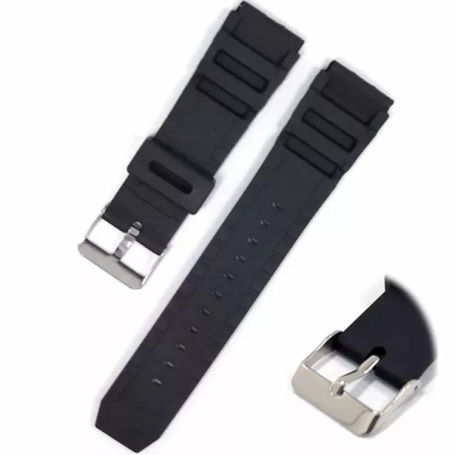 Watch Strap Band 18mm F94W F105W Black Rubber Replacement F91W F94 For
