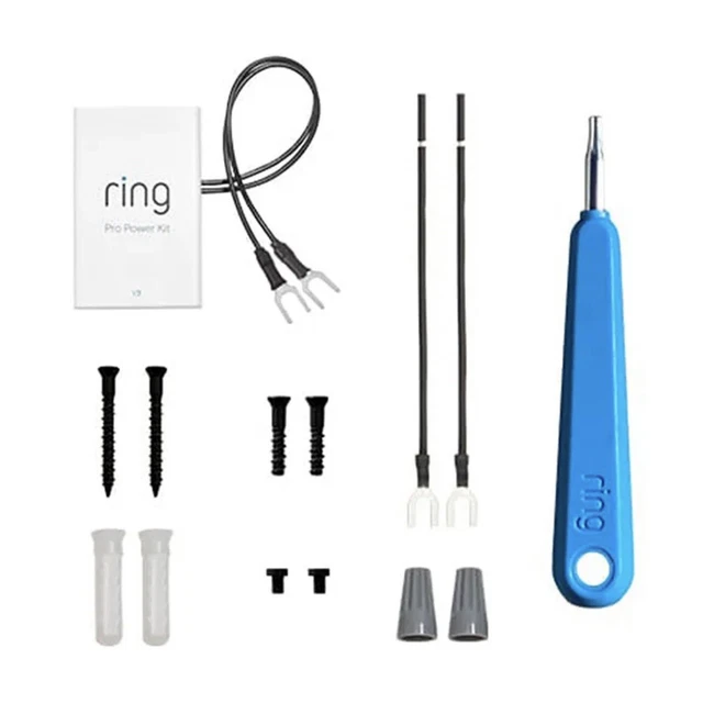 Ring Video Doorbell Pro 2 2021 Power v3 Kit Instalación Piezas Tornillos Cableado Tuerca de Alambre