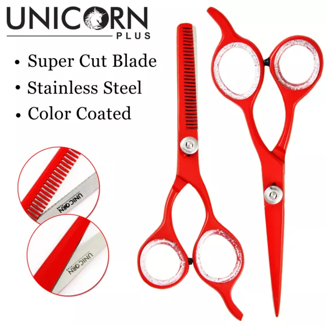 Professional Hairdressing Scissors Barber Haircutting Thinning Scissors Set 2pc
