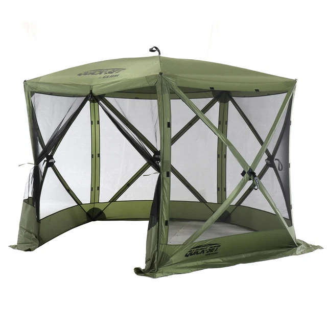 CLAM Quick-Set Venture 9 x 9 Ft Portable Outdoor Camping Canopy Shelter, Green
