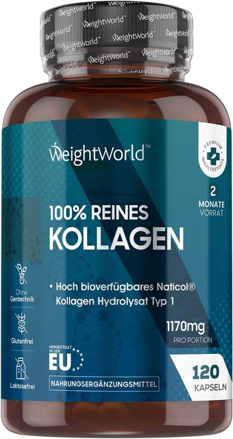 Kollagen Kapseln - 1170Mg Pures Marine Collagen - 120 Kapseln - Naticol Kollagen