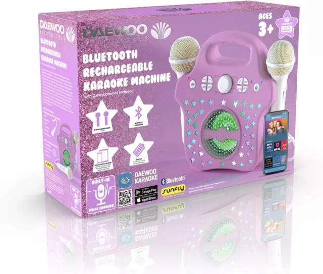 Daewoo Rechargeable Bluetooth Kids Karaoke Machine & 1 Microphone   TESTED!!!