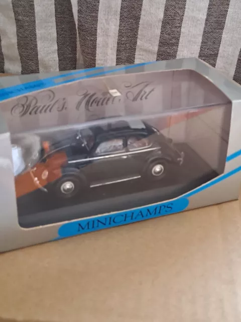 . Minichamps Vw Volkswagen Beetle Kafer Split Window Sunroof Black Mint Bxed1.43