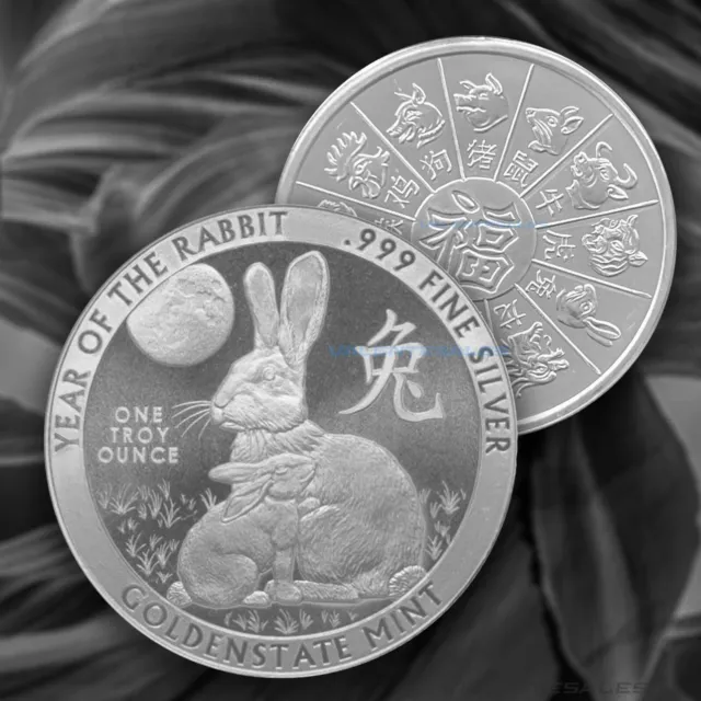 *NEW* 2023 - 1 oz Year of the RABBIT calendar 999 Fine Silver Round IN A CAPSULE