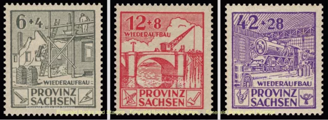 EBS Germany 1946 Soviet Zone - Saxony - Reconstruction - Michel 87-89 A - MNH**
