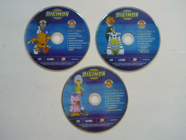 DIGIMON DIGITAL MONSTERS 3-DVD Anime Complet Saison 1 Vol 1 Ep 1-21