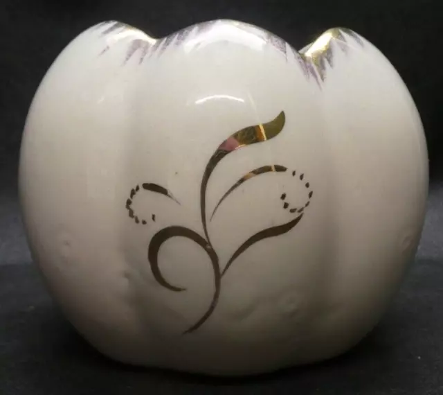 Vintage Pates Pottery Sydney Australia Lustre Ware Small Vase with Gold Trim 2