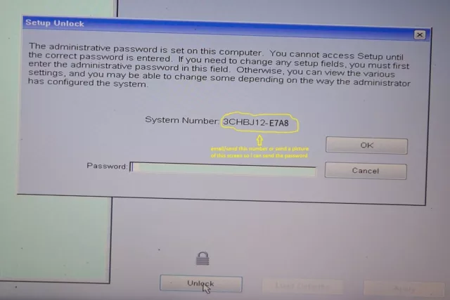 Dell Bios Password Removal Unlock E7A8