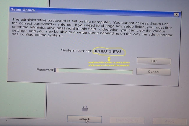 Dell Bios Password Removal Unlock E7A8