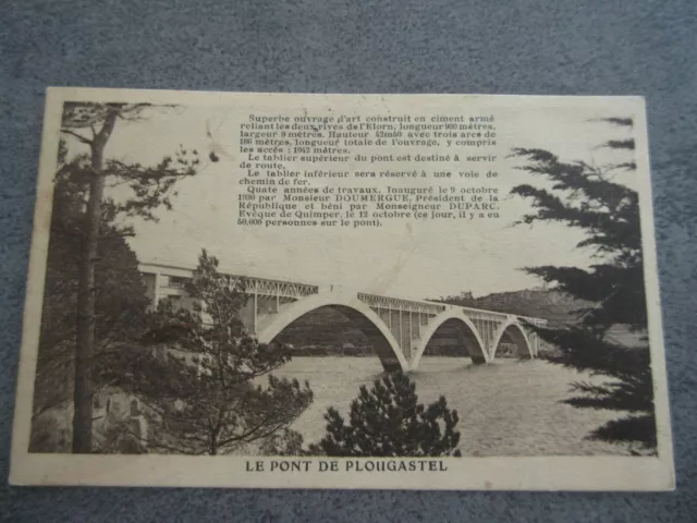 Carte Postale ancienne sépia années 1930 Finistère Le Pont de PLOUGASTEL