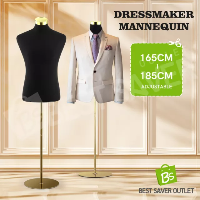 Male Mannequin Model Dummy Dressmaker Manikin Torso Fashion Display Stand 185CM