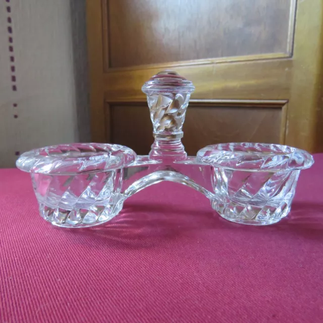 1 Salero Azucarero Doble De Cristal De Baccarat Modelo Bambú Tors Firmado