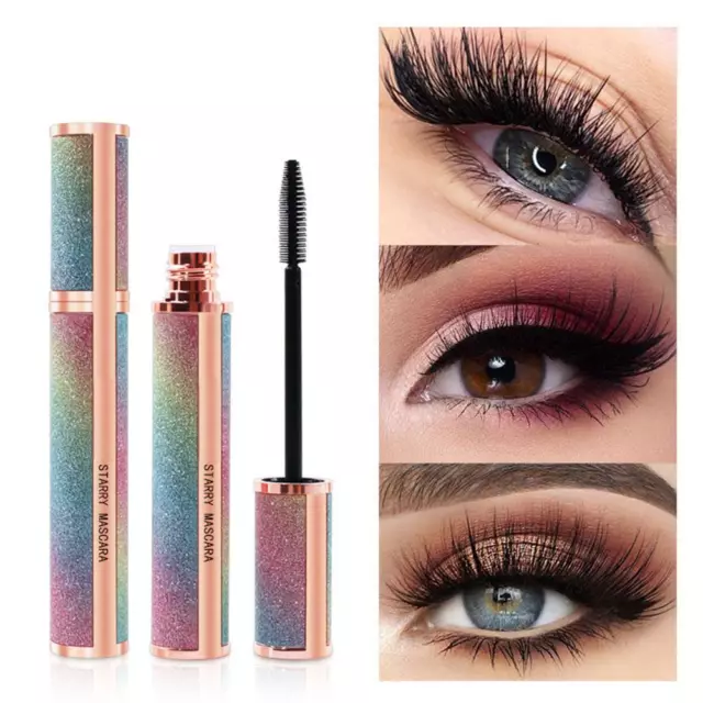 4D Silk Fiber Lashes Thick Lengthening Long Black Mascara Lash Eyelash Extens✨k