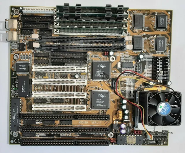 MSI MS-5149 Sockel 7 ISA Mainboard + Intel Pentium 166MHz + 64MB EDO RAM