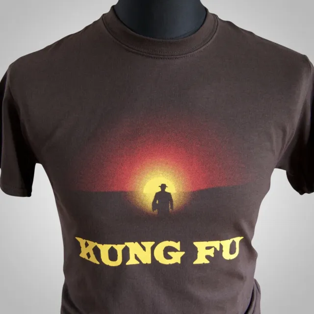 Kung Fu T Shirt Retro TV Martial Arts Shaolin Caine Carradine Western MMA Brown