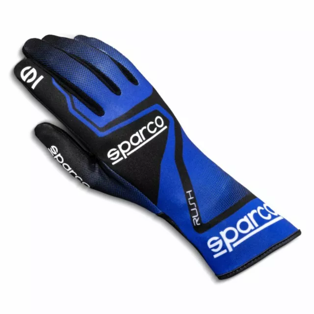 Sparco Rush Karting Gloves Blue GO kart faux-suede