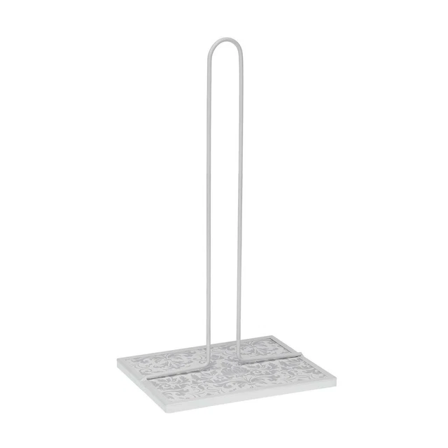 Portarotolo di Carta da Cucina Versa Damasco Metallo Acciaio Legno MDF 16,5 x