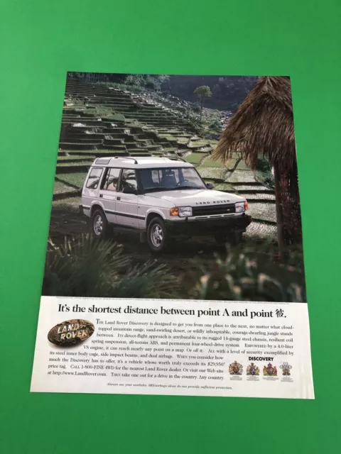 1995 1996 1997 1998 Land Rover Discovery Original Print Ad Advertisement B21
