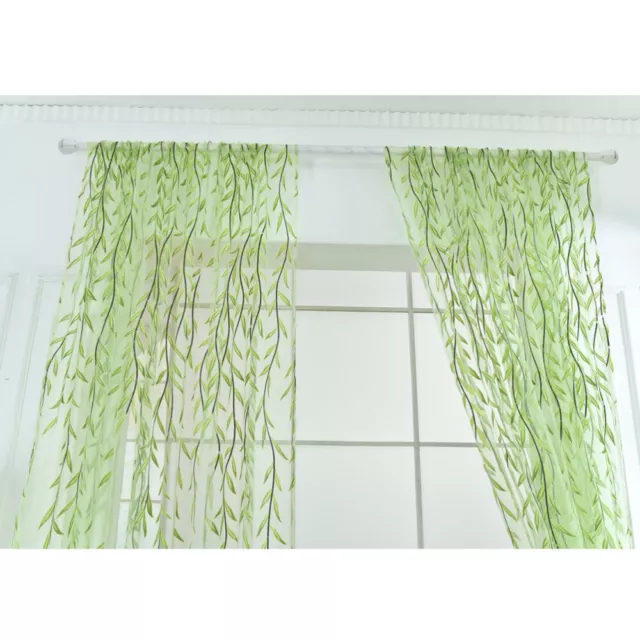 willow window curtain Transparent Tulle Window Sheer Window Screen Rod Pocket 3