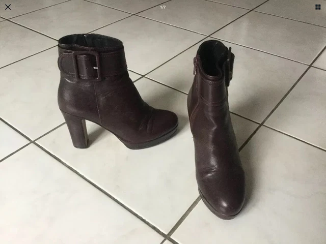 Bottines REQINS pointure 36 cuir bordeaux
