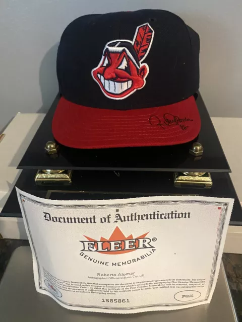 Roberto Alomar Autographed Cleveland Indians Cap - Fleer Genuine Memorabilia COA