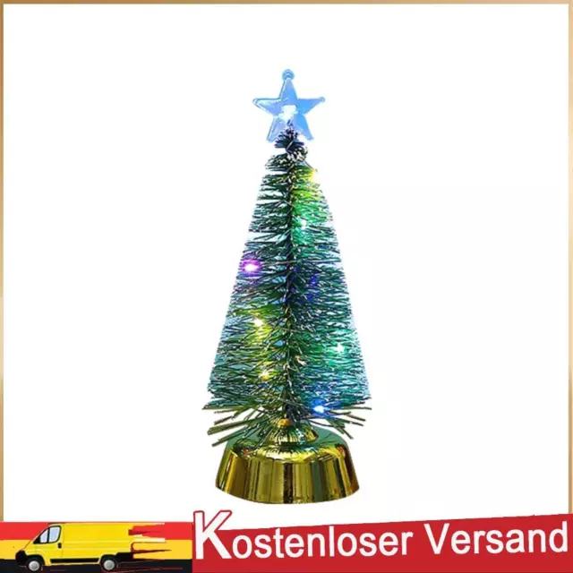 Bunte, leuchtende Weihnachtsdekoration, Zedernholz, Tannenbaum-Dekoration, Tisch