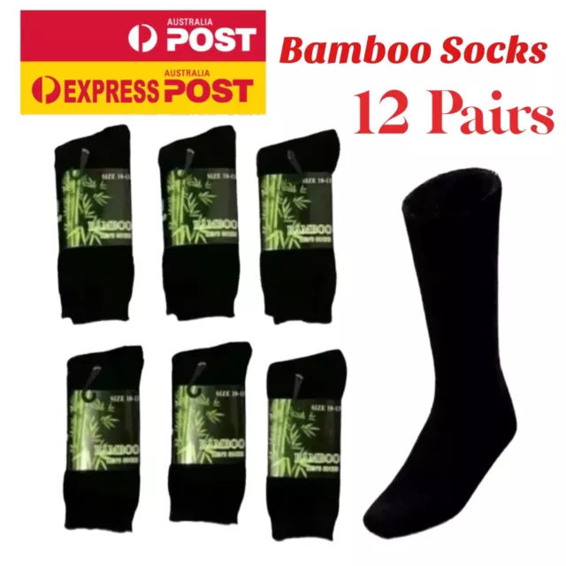 Socks Bamboo Black Thick Heavy Duty Work Winter Mens Work Socks 10 pairs+ 2 FREE