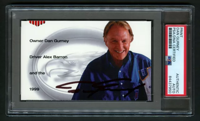 Dan Gurney signed autograph auto 4x6 print F1, Indy, NASCAR Driver PSA Slabbed