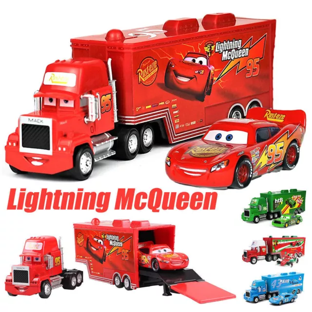 3Pack Disney Pixar Cars King Lightning McQueen Chick Hicks Mattel Car Toy  1:55