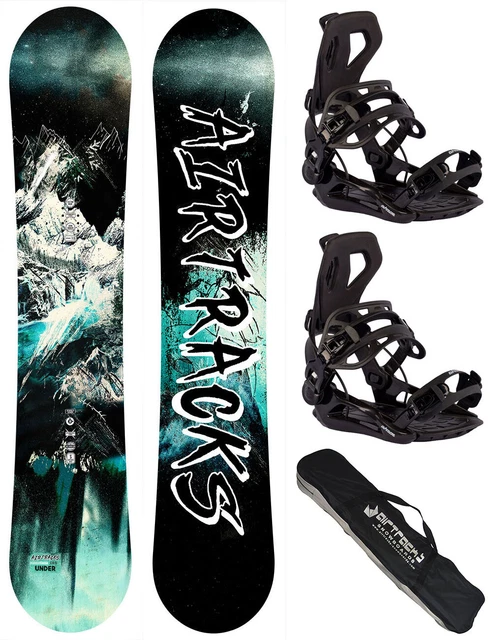 Pack Snowboard AIRTRACKS Complet - Planche Hybrid Rocker + Fixations + Chaussures + Sac 138-154cm