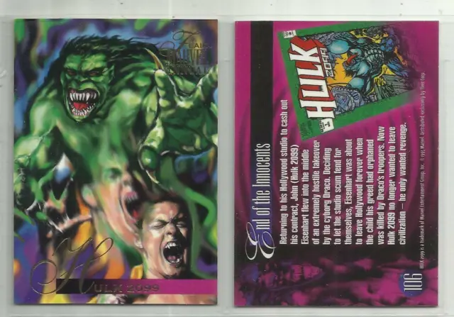 1994 Marvel Fleer Annual "Base Trading Card" #106 HULK 2099