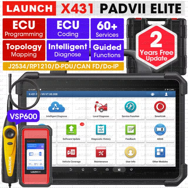 2024 LAUNCH X431 PAD VII ELITE PAD 7 Pro Car Diagnostic Scanner Key Programming