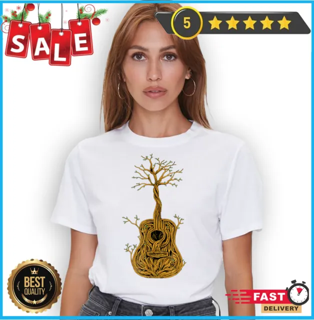 Guitar Shirt,Acoustic Guitar Tree of Life Guitar Player Nature Guitarist T-Shirt