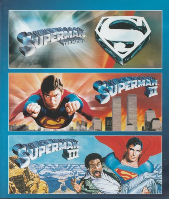 SUPERMAN 1-3 3xBlu-ray 3 Movie Set 1978-1983 Christopher Reeve/Margot Kidder