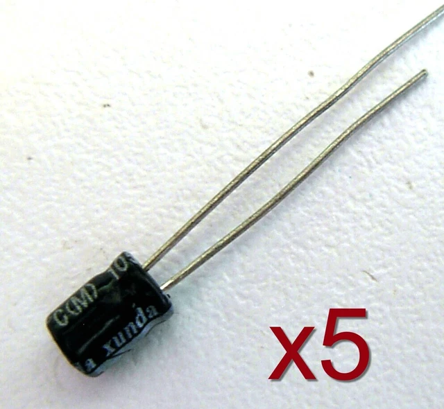 5x condensateur électrolytique 50V 2,2 uF / 5x Aluminium Radial Capacitor 6x4mm
