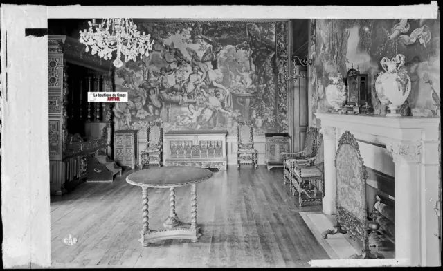 Château de Pau, Plaque verre photo ancienne, négatif noir & blanc 10x15 cm