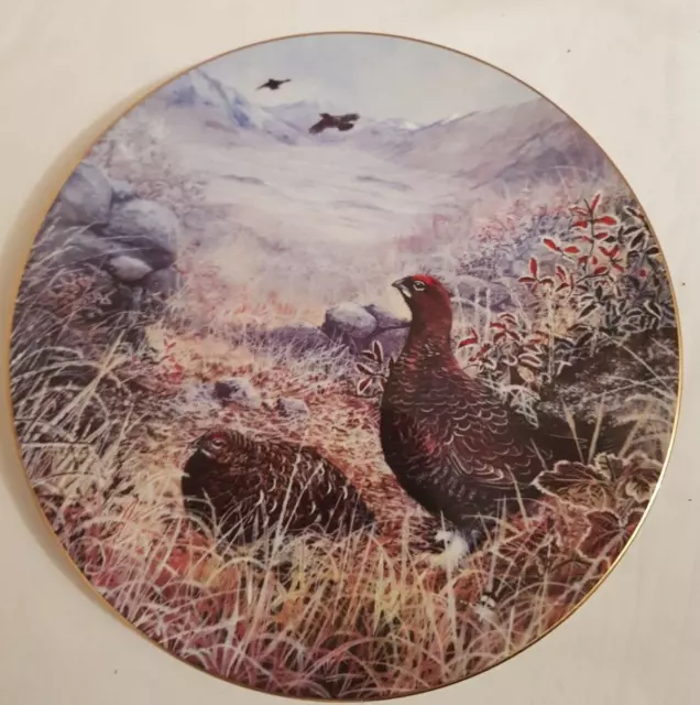 Wedgwood collectors Bone China plate. Red Grouse, 1995, "Frosty Highland Dawn"