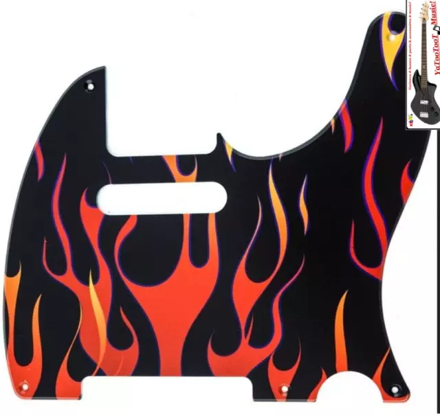 Nuevo Golpeador TELECASTER Vintage "Hot Flames" para Guitarra TV 5 Agujeros