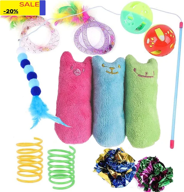 12 Pcs Cat Toys for Indoor Cats Kitten Plush Catnip Toy Cat Teeth Cleaning Toys