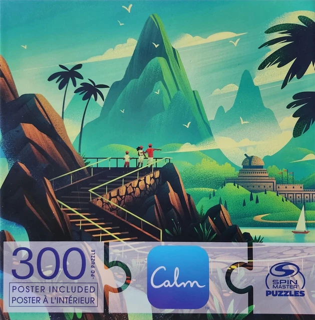 Calm 300 Piece Jigsaw Puzzle Mountain Cliffside Trail Nature Spin Master Puzzles