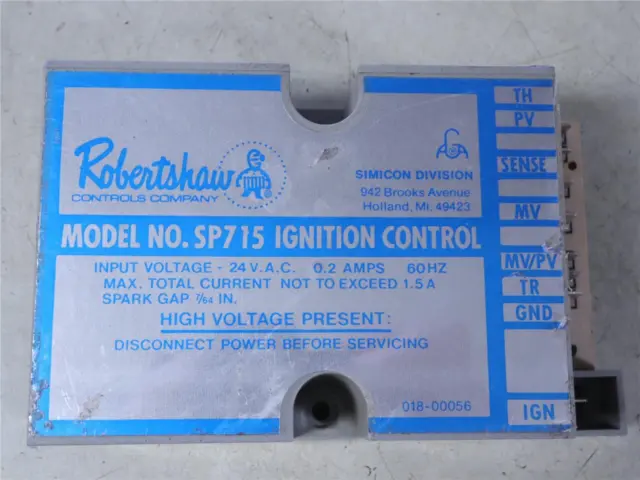 Robertshaw SP715 Ignition Control Module 24VAC 018-00056